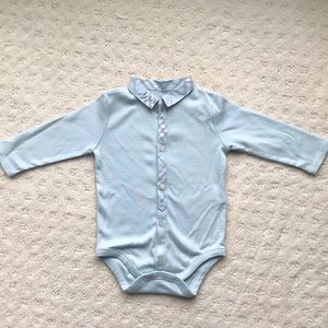 Like new! Burberry light blue onesie- worn once